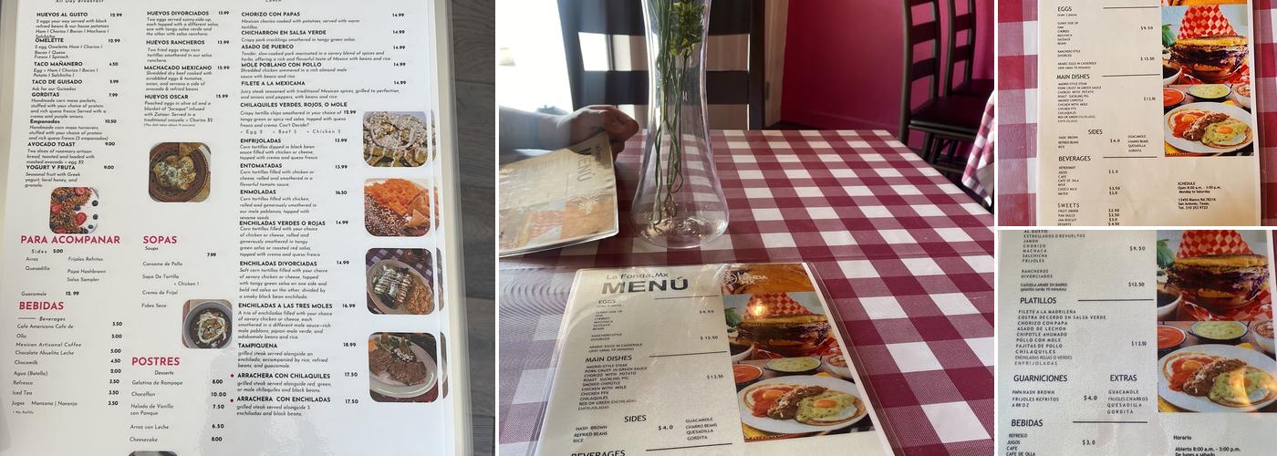 La Fonda Mx Menu