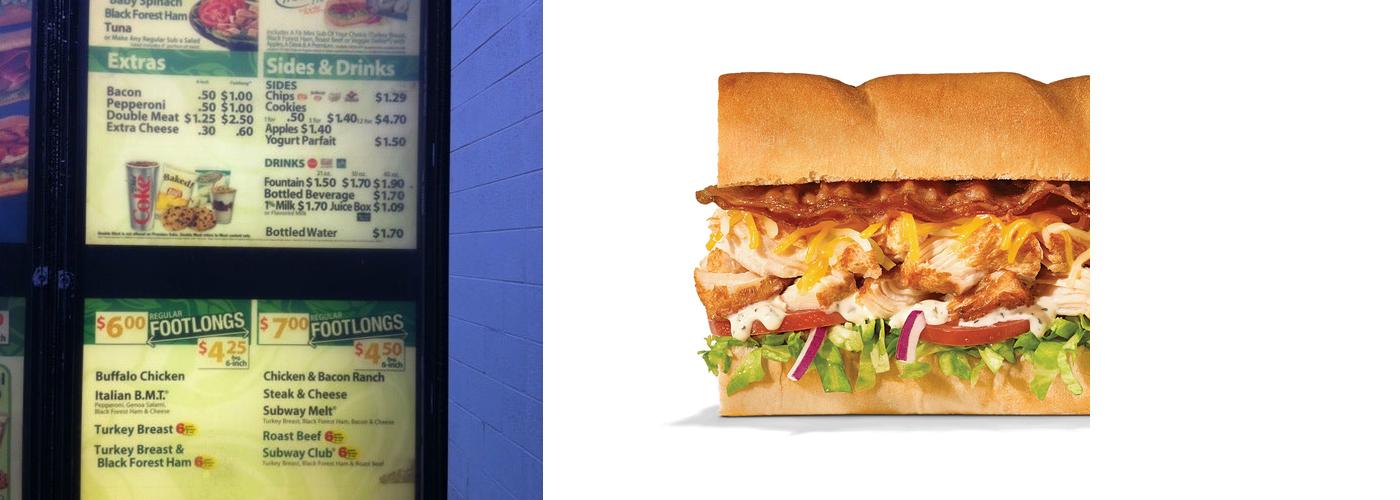 Subway Menu