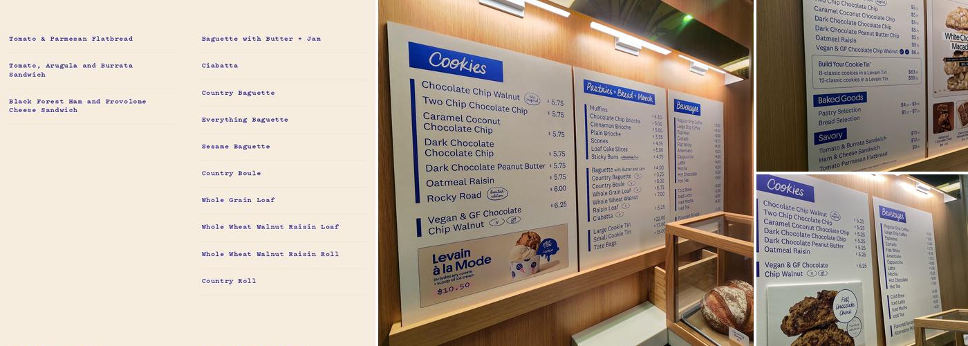 Levain Bakery Menu