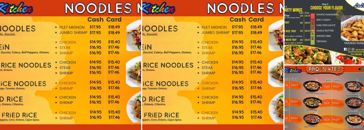 LaLa Kitchen Menu