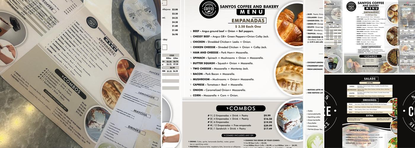 SANYOS COFFEE Menu