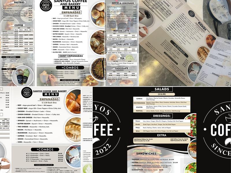 SANYOS COFFEE Menu