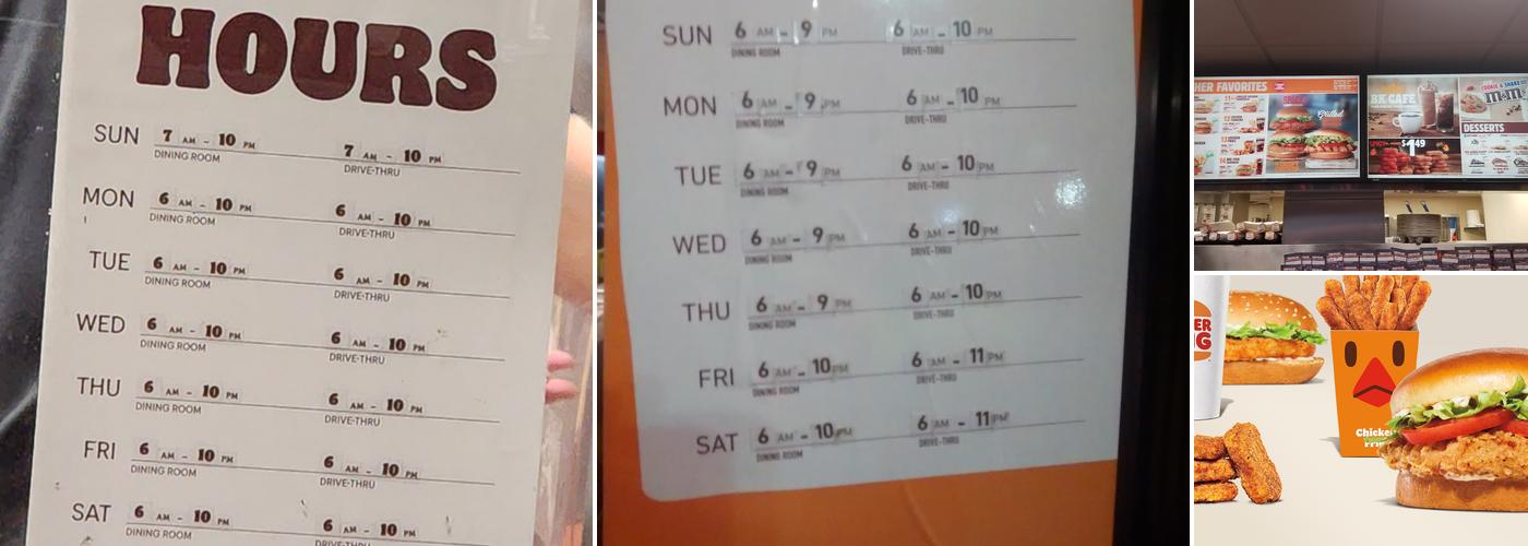 Burger King Menu