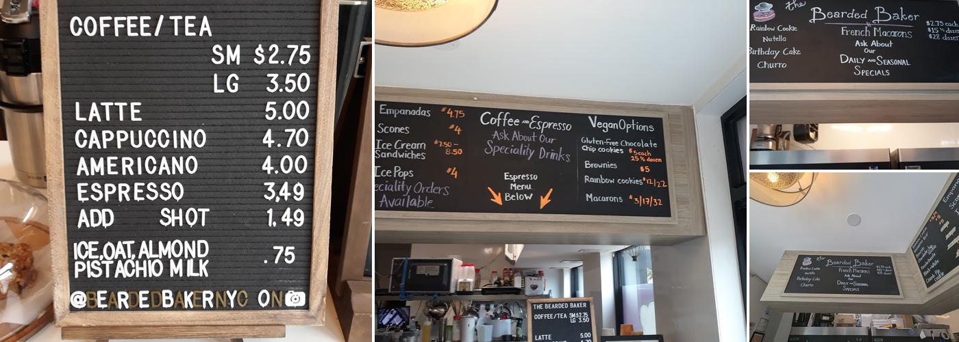 The Bearded Baker Menu