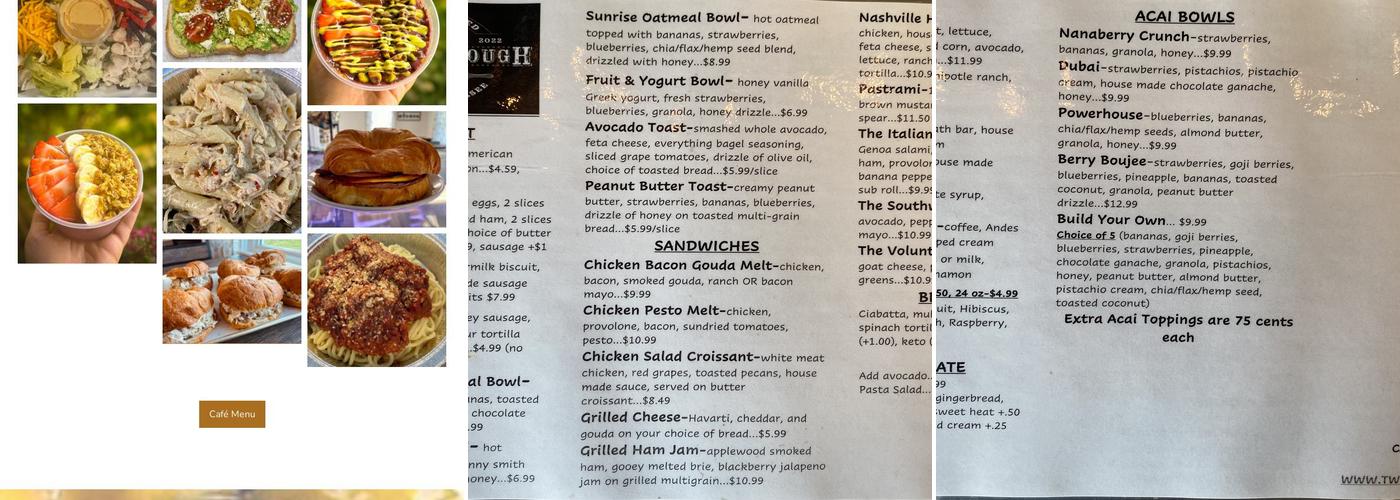 Twisted Dough Bakery Menu