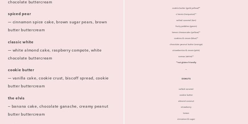 Sweets by Sam Menu