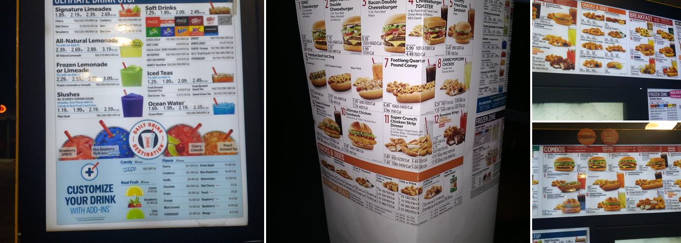 Sonic Drive-In Menu