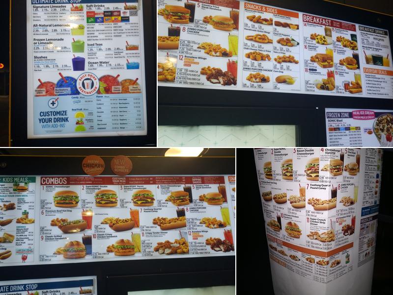 Sonic Drive-In Menu