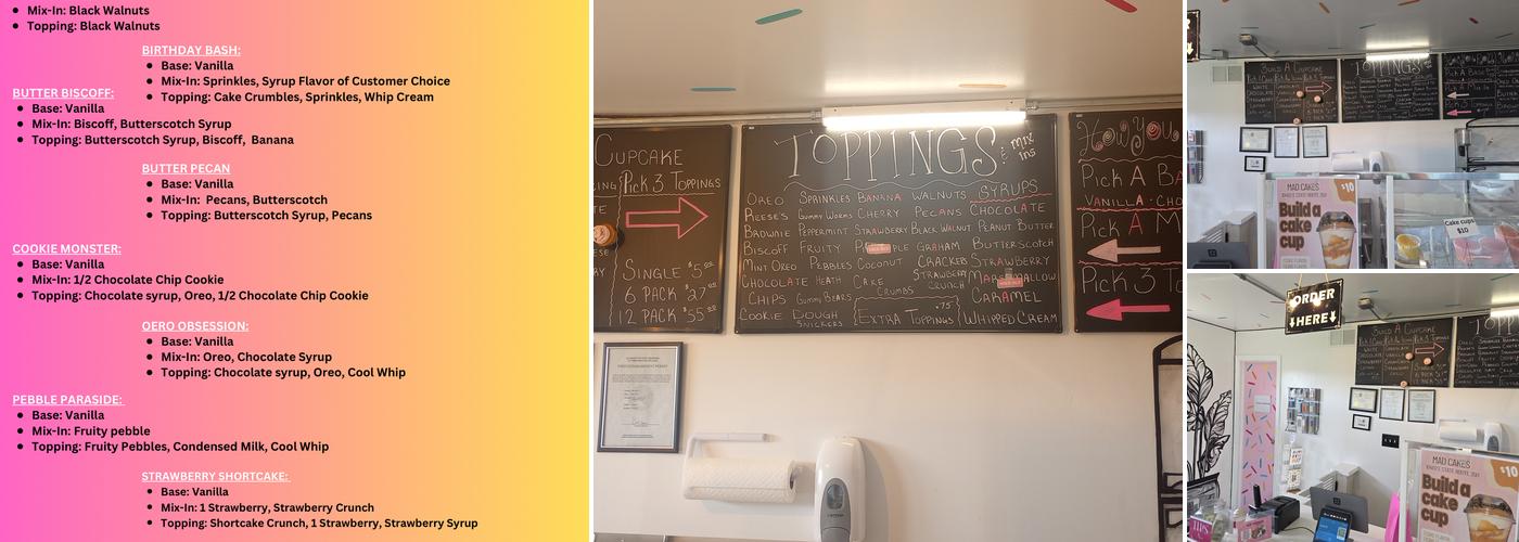 Mad Cakes Menu