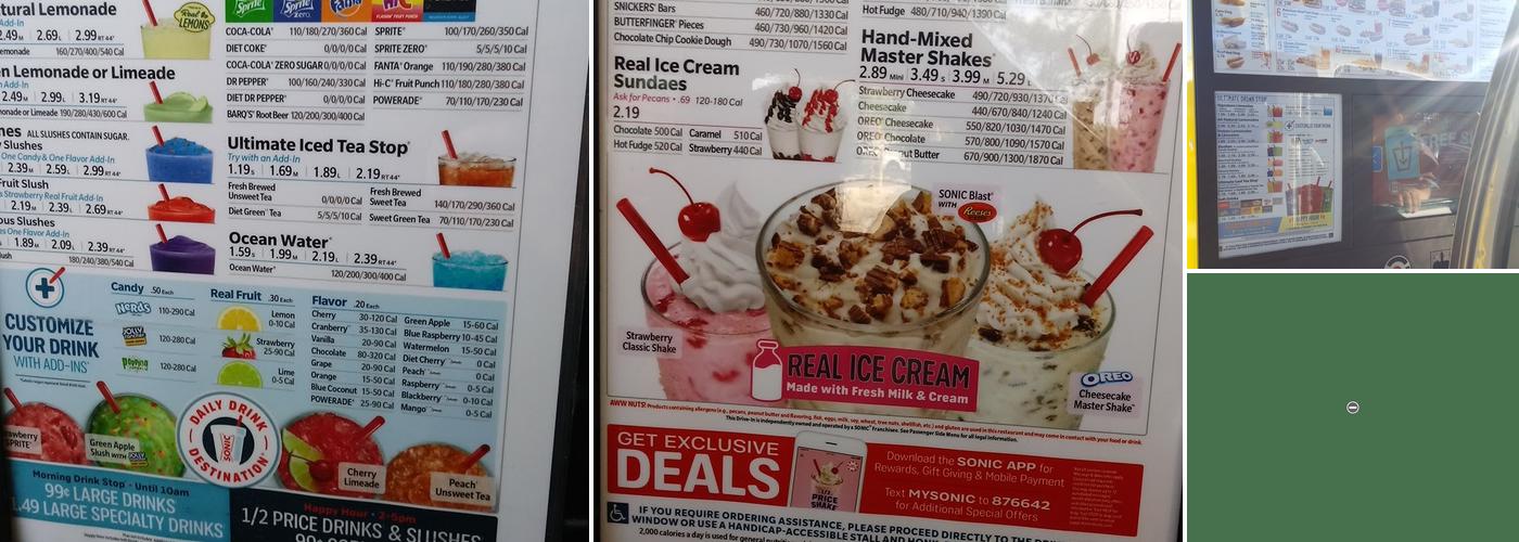 Sonic Drive-In Menu