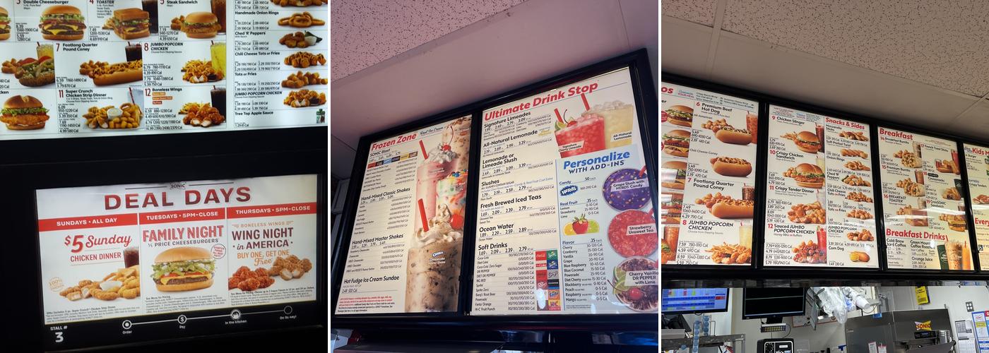 Sonic Drive-In Menu