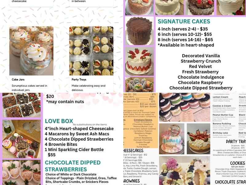Crum Cakes Bakery Menu