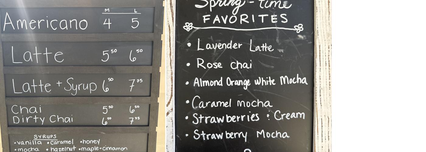 Rendezvous Coffee Co Menu