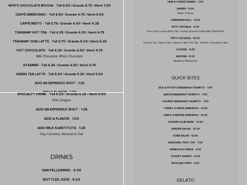 Java etc Menu