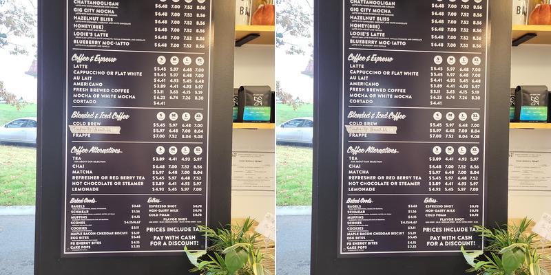 Be Caffeinated Menu