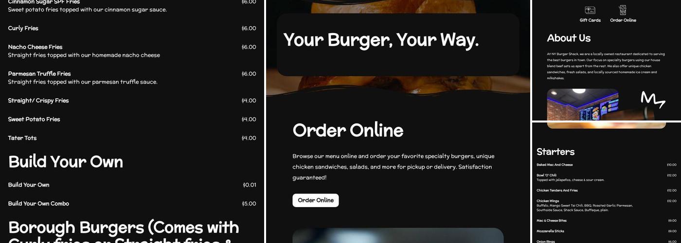 NY Burger Shack Menu