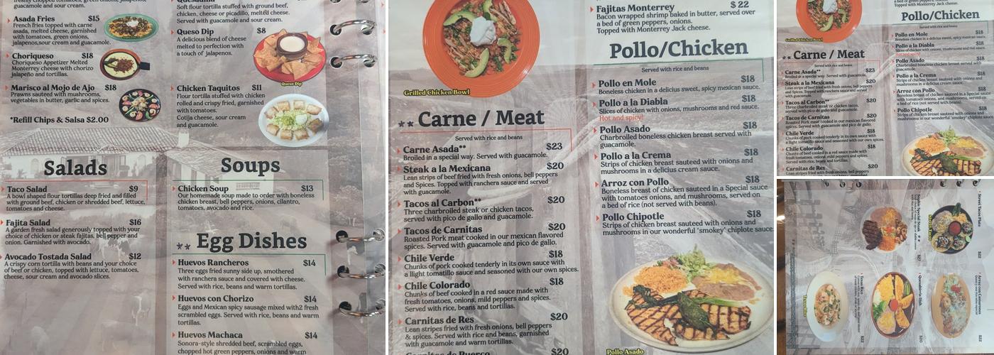 Rancho Chico Menu