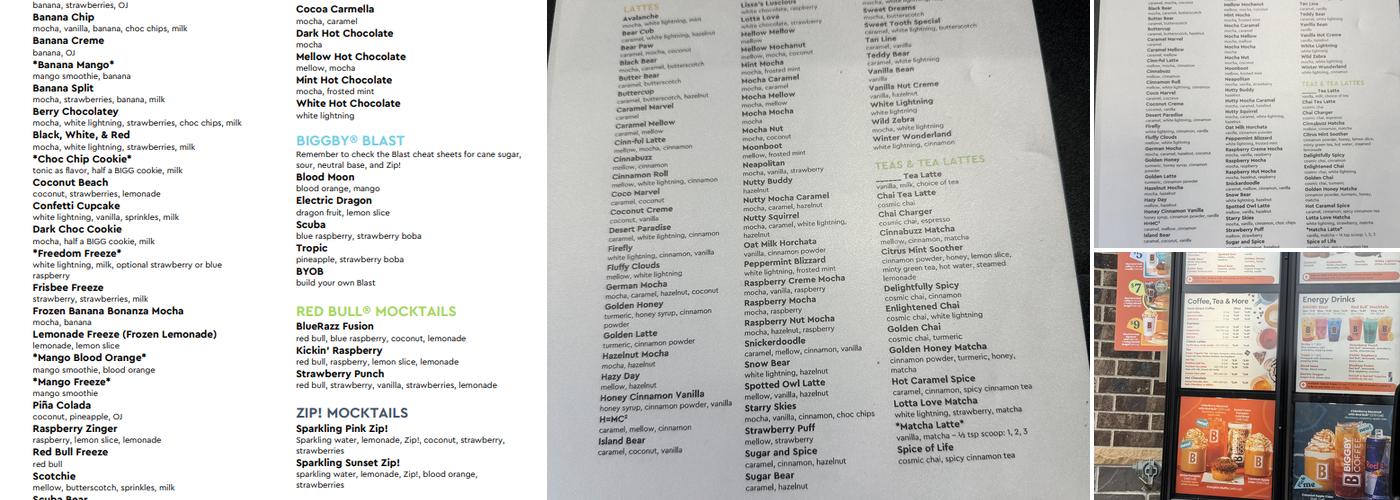 BIGGBY COFFEE Menu