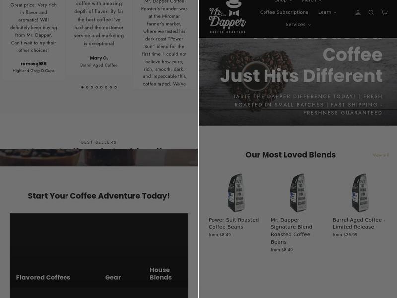 Mr. Dapper Coffee Roasters Menu