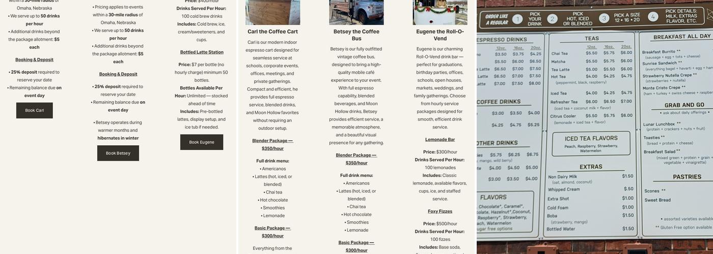 Moon Hollow Coffee Menu