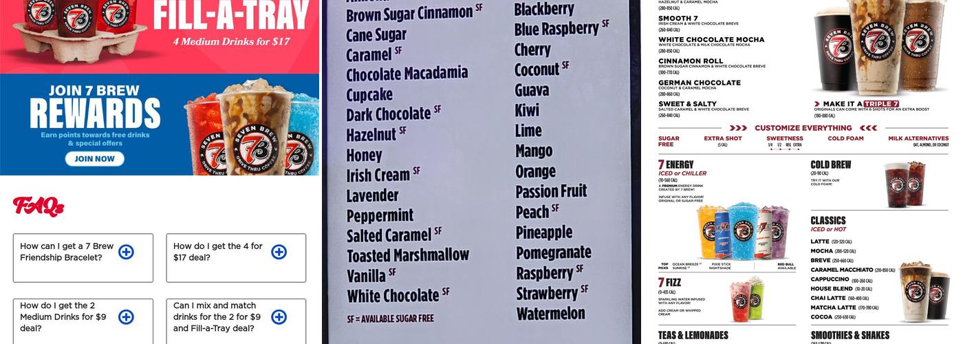 7 Brew Coffee Menu