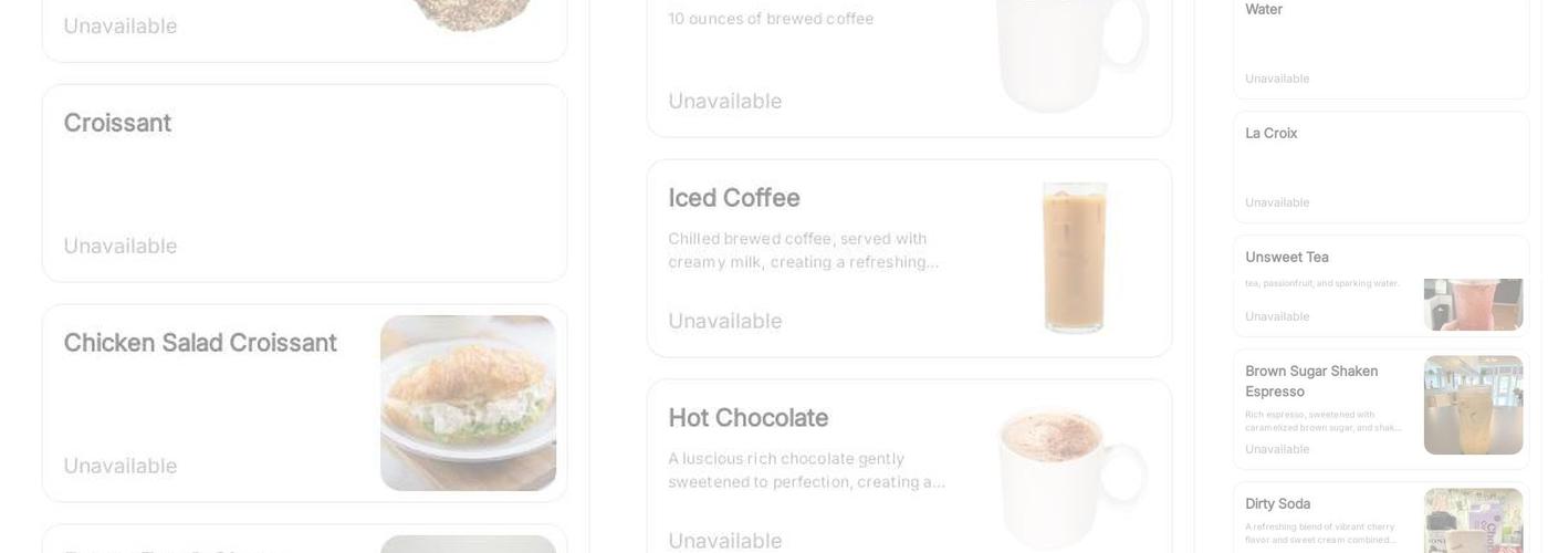 One Thirteen Coffeehouse Menu