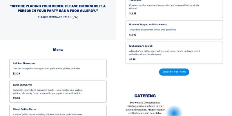 Olba Menu
