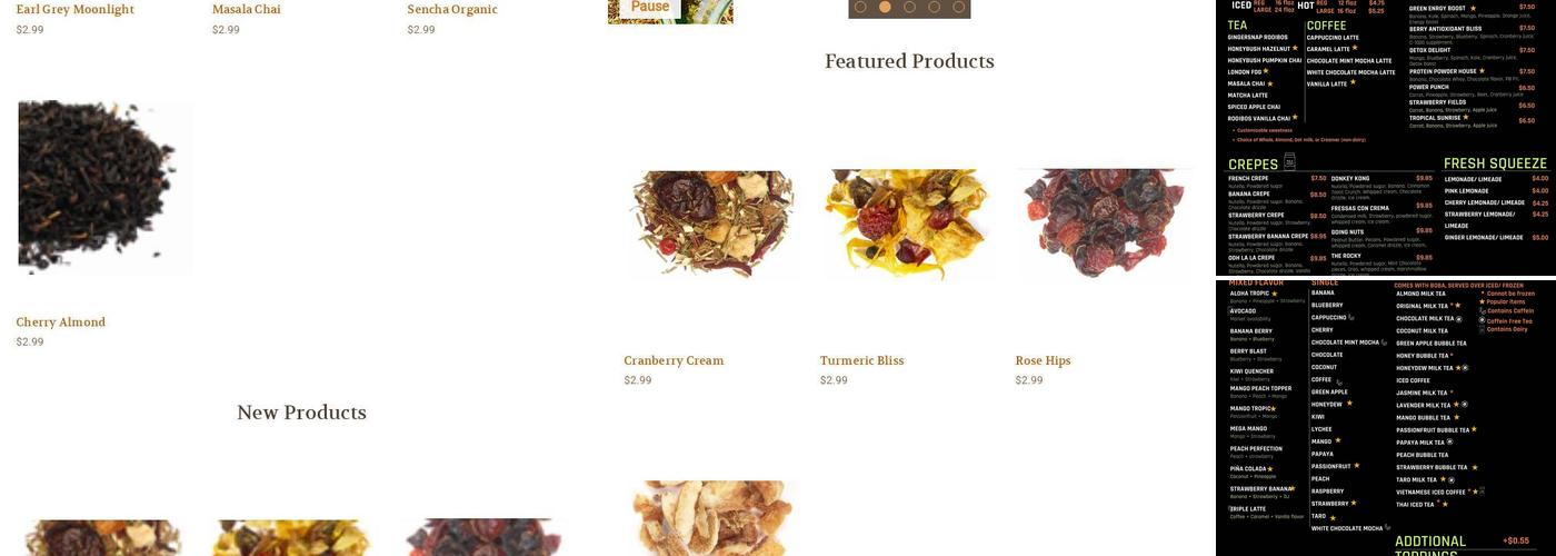 Dragonfly Tea Zone Menu