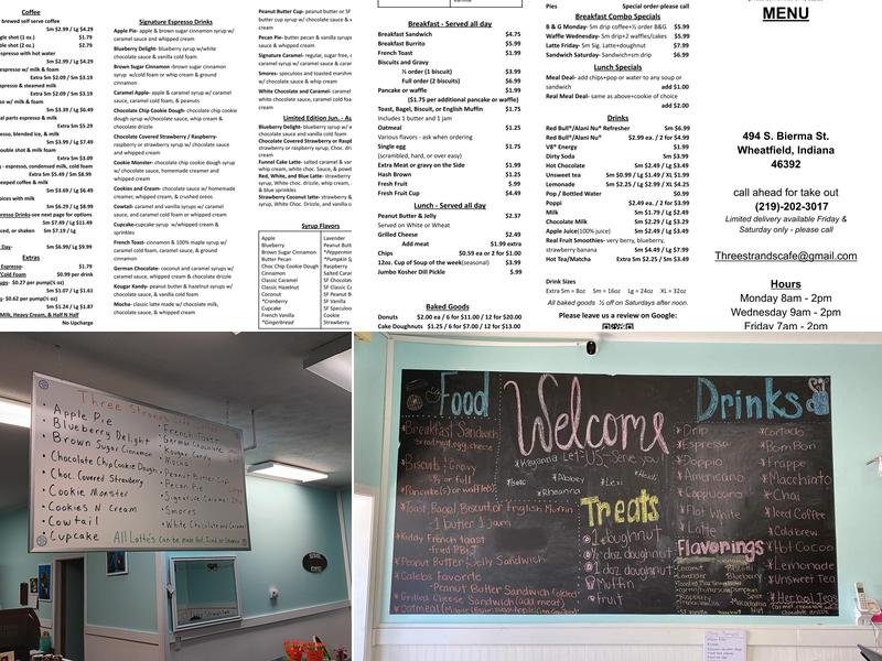 Three Strands Cafe Menu