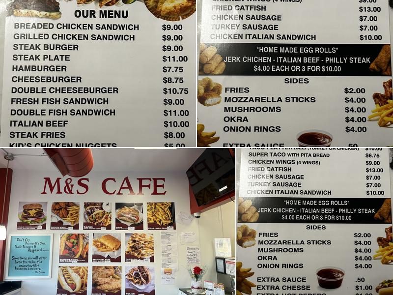 M & S Cafe Menu