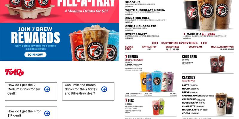 7 Brew Coffee Menu