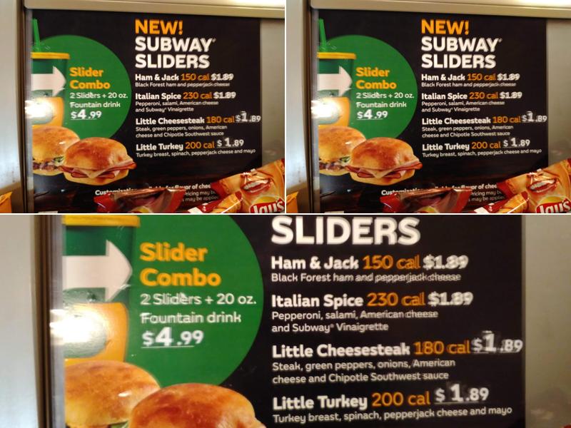Subway Menu
