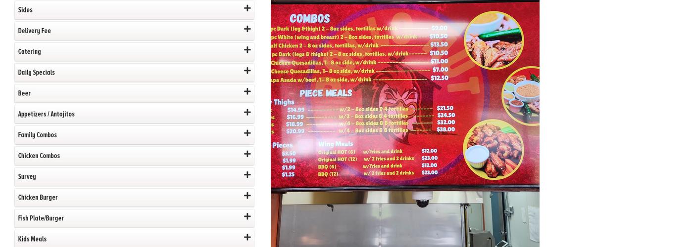 Pollo Hut Menu