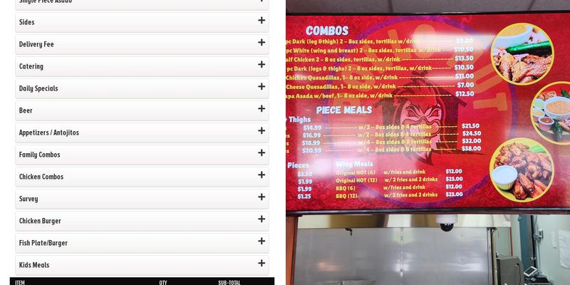 Pollo Hut Menu