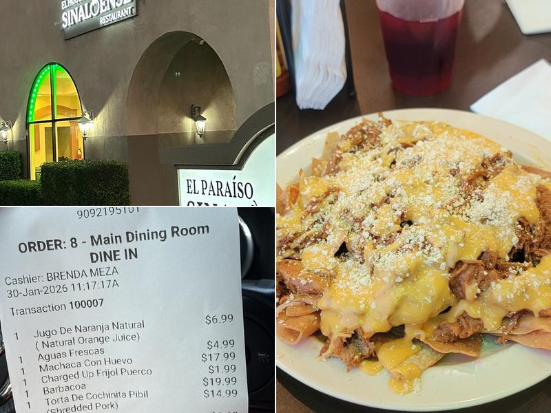 El Paraíso Sinaloense 1498 N Mt Vernon Ave, Colton