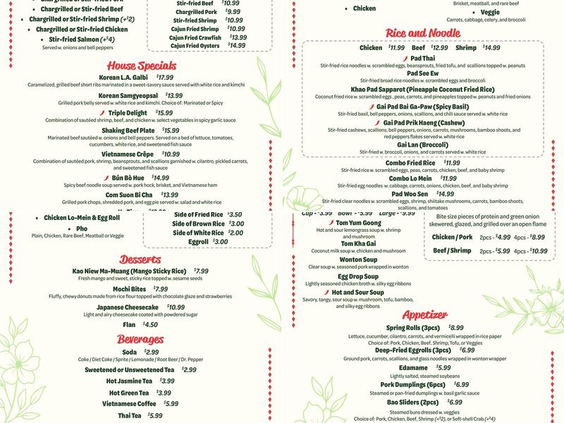 Nón Lá Menu