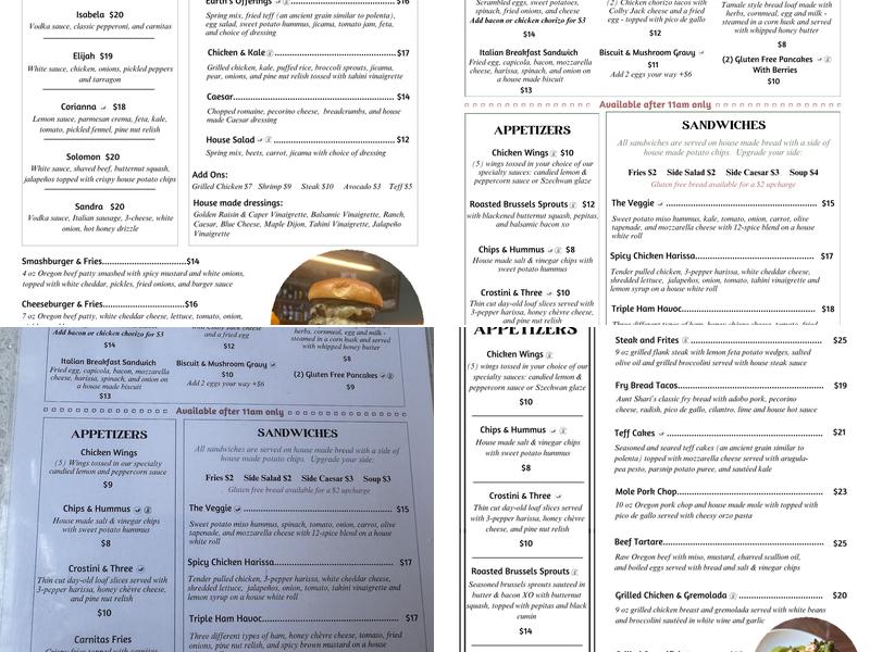 Perez Kitchen & Bar Menu