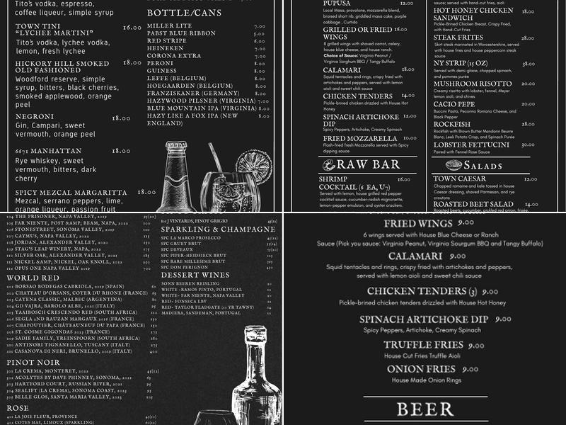 Town Kitchen & Bar Menu