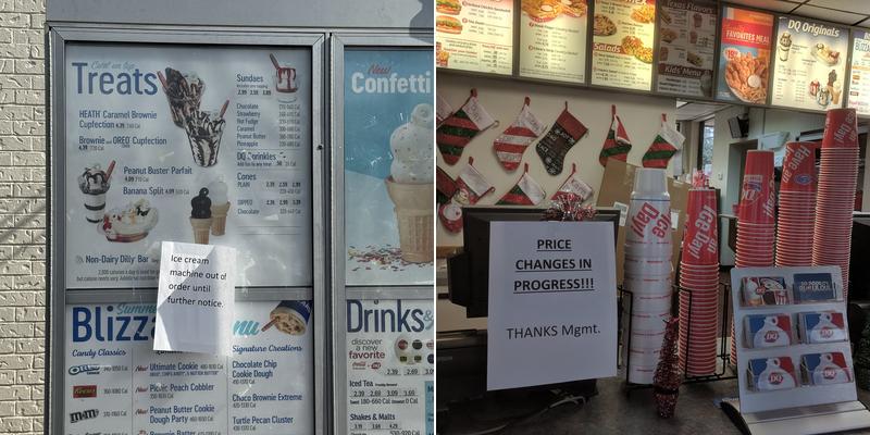 Dairy Queen Menu