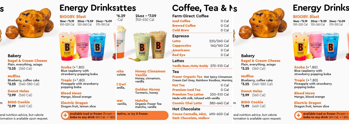 BIGGBY COFFEE Menu