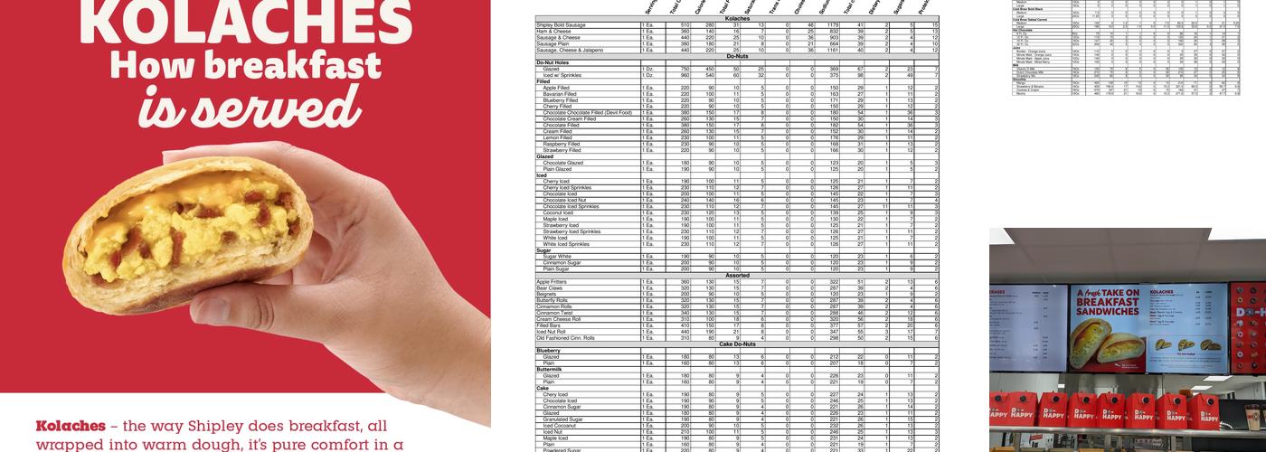 Shipley Do-Nuts Menu