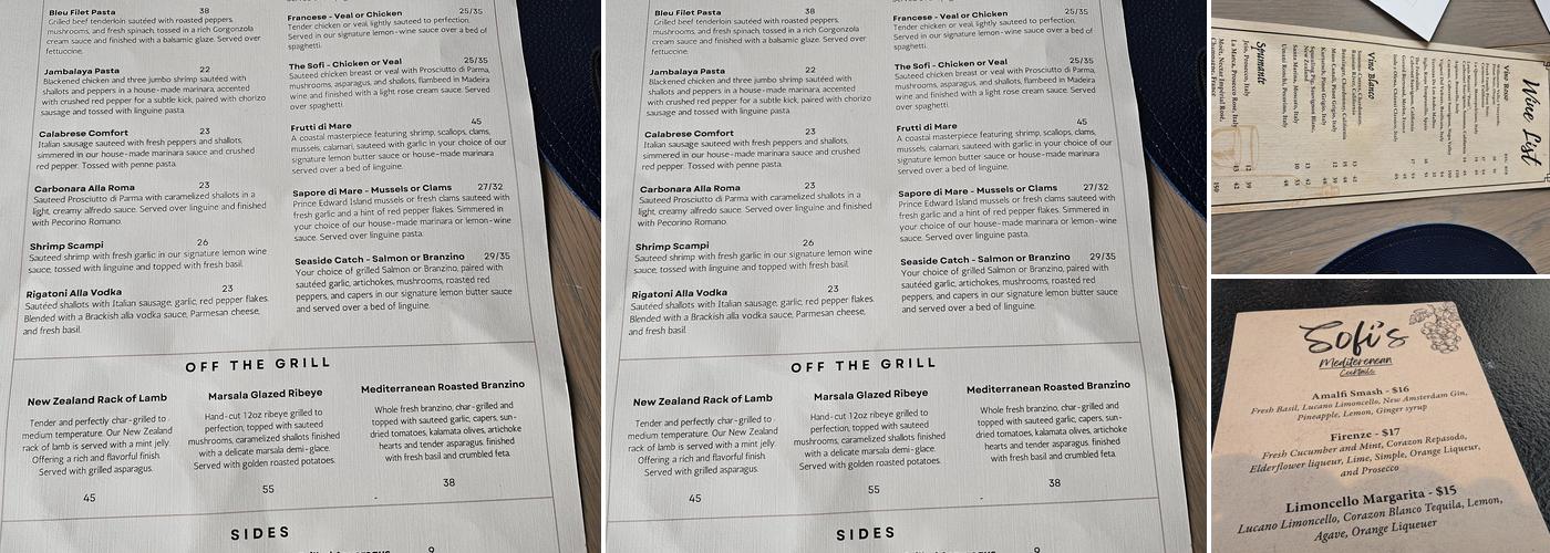 Sofi's Menu