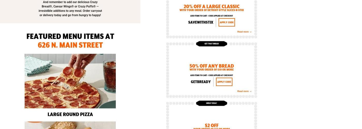Little Caesars Pizza Menu