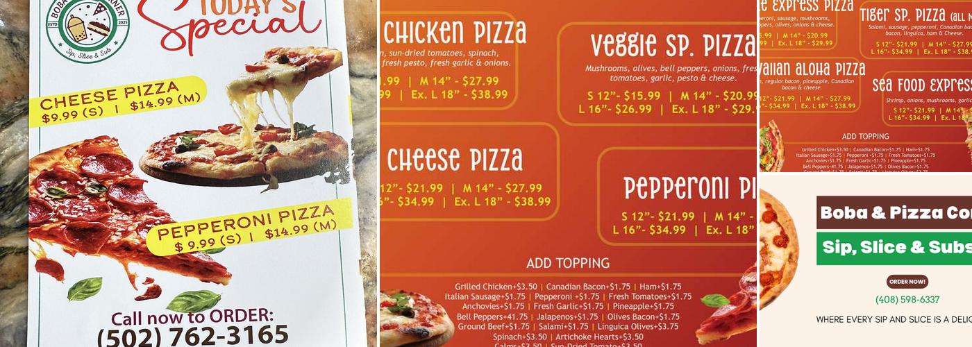 Boba & Pizza Corner Menu