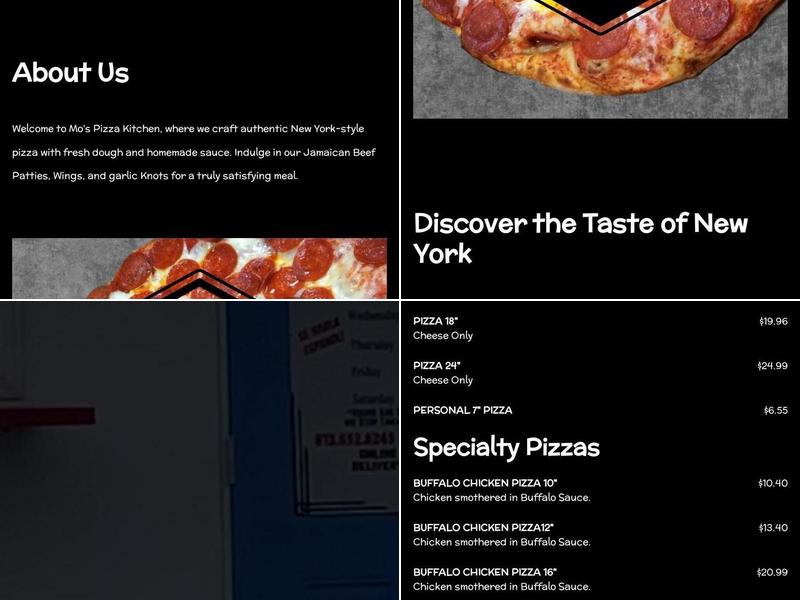 Mo’s Pizza Kitchen Menu