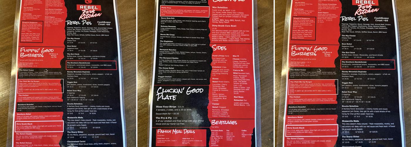 Rebel Fork Kitchen Menu