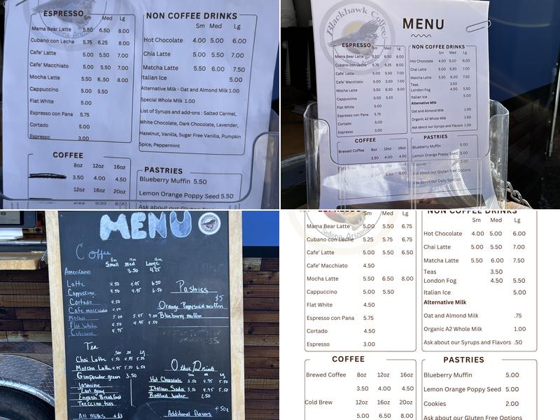 Blackhawk Coffee Menu