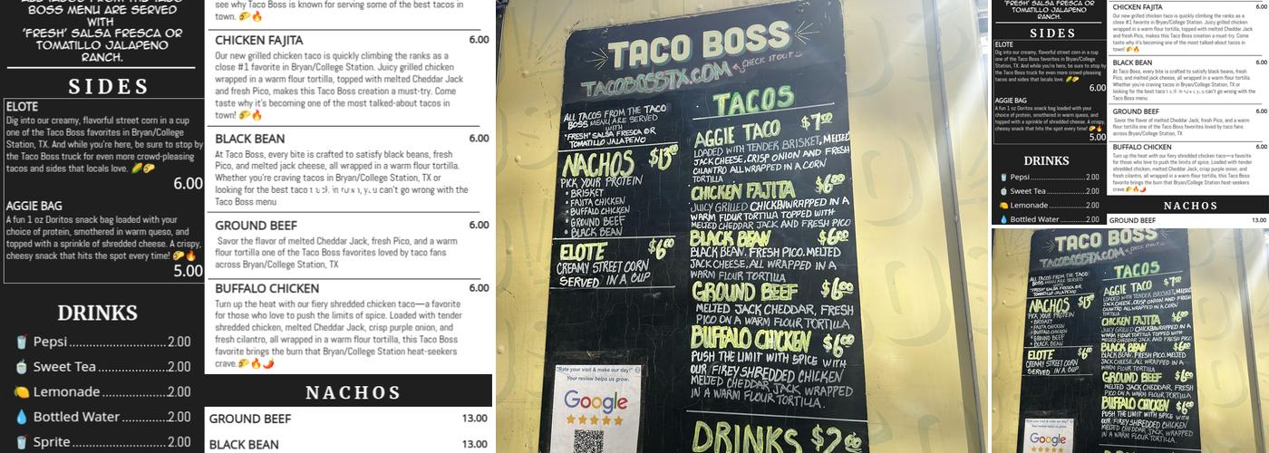 Taco Boss Menu