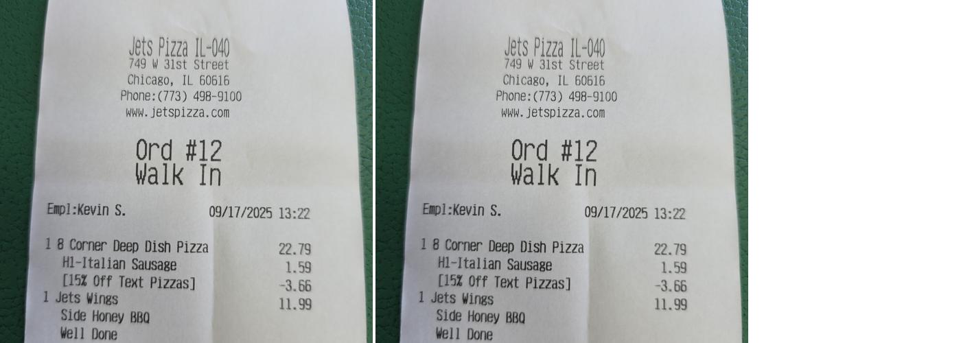 Jet's Pizza Menu