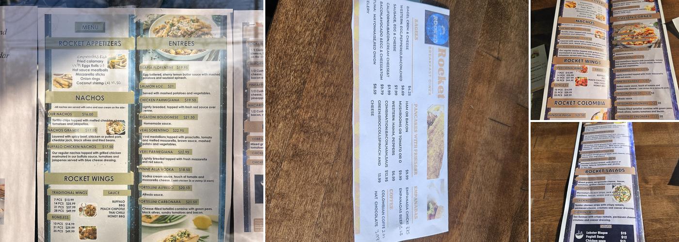 Rocket Cafe Menu